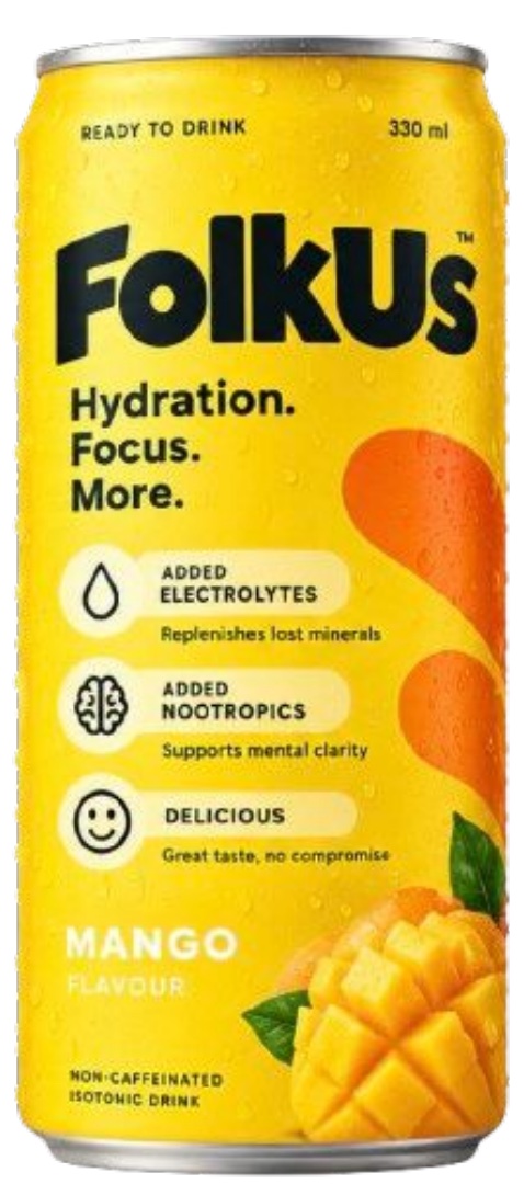 FolkUs Mango focus drink can